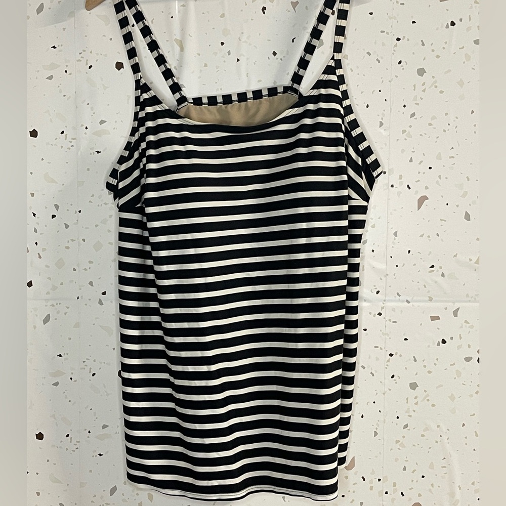 Striped Cocoa Swim top